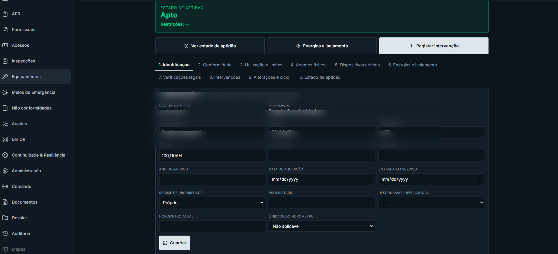 SISO — Aptidão de equipamentos
