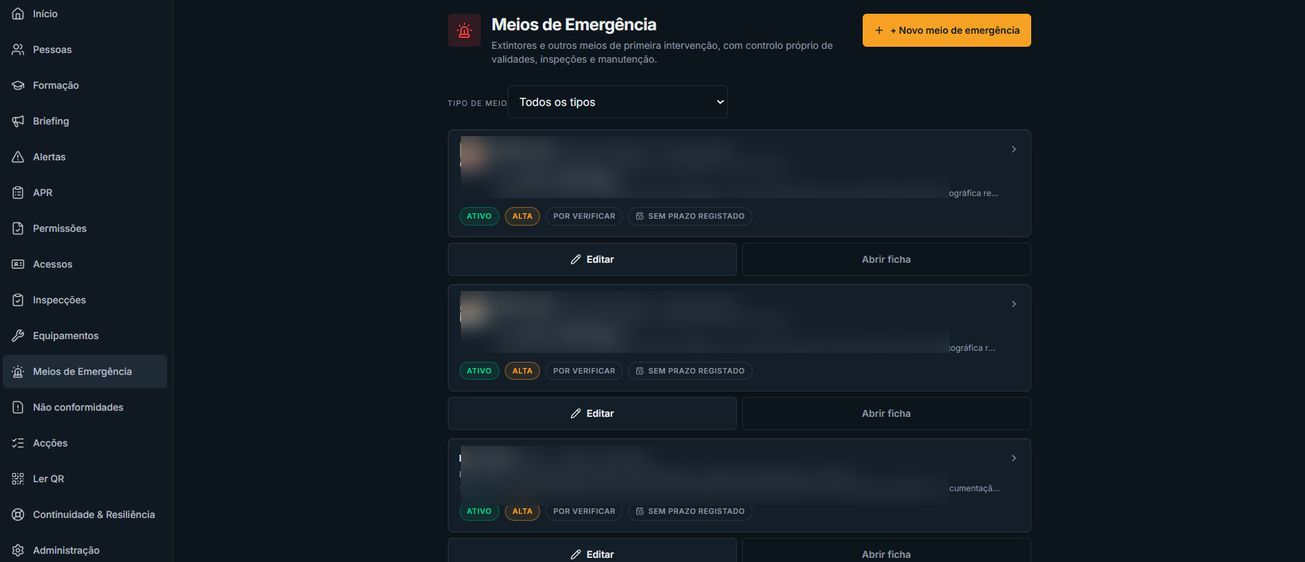 SISO — Meios de emergência